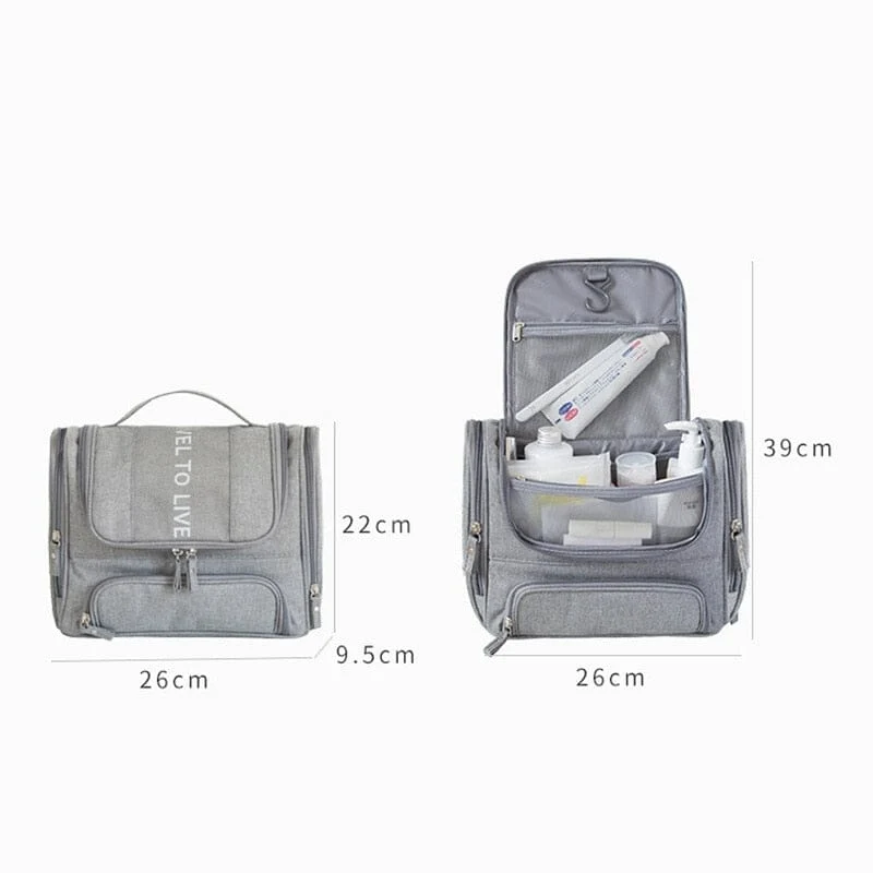 Trousse de Toilette Suspendue Voyage | Compartiments Étanches Grands