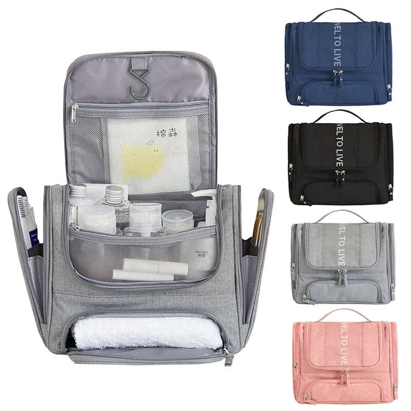 Trousse de Toilette Suspendue Voyage | Compartiments Étanches Grands