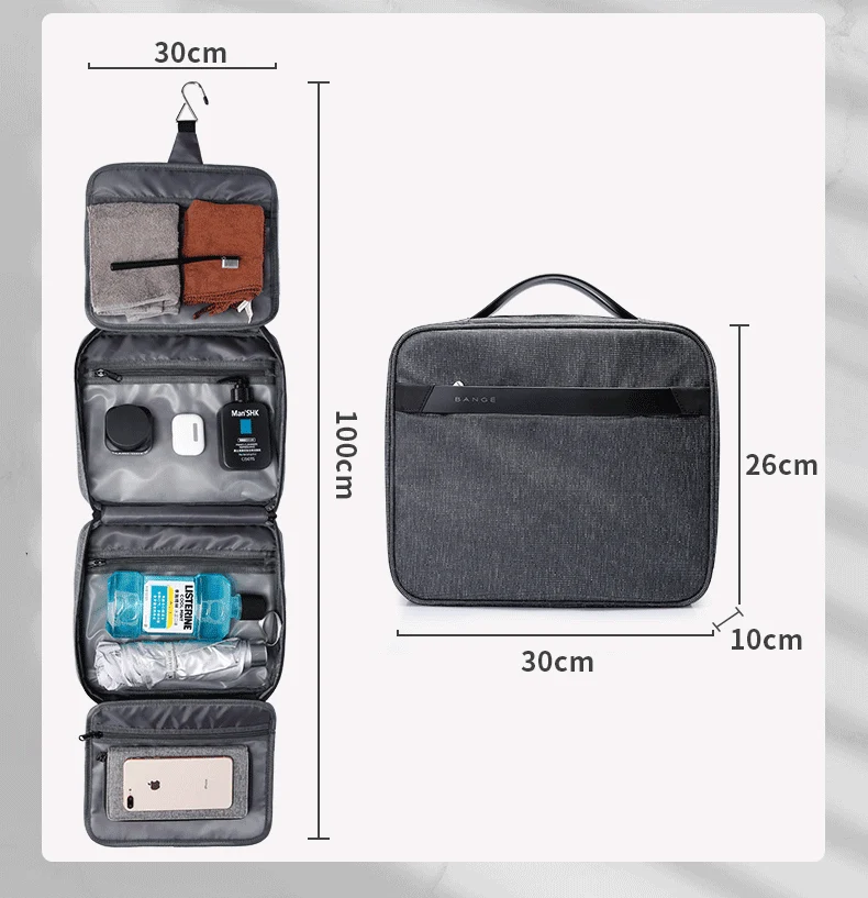 Trousse de Toilette Suspendue Homme | Grande Capacité Polyester