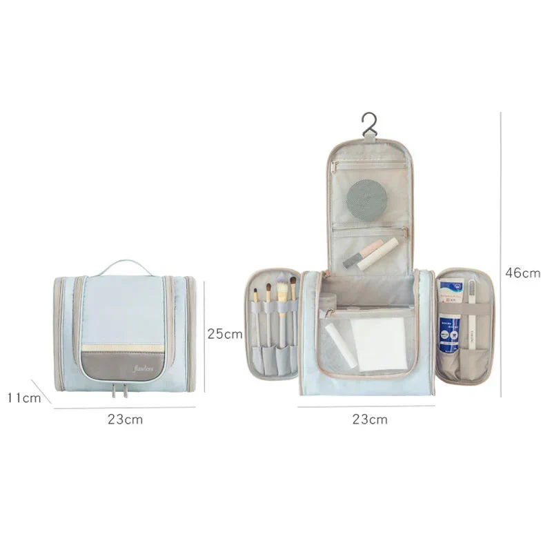 Trousse de Toilette Suspendue Femme | Crochet Intégré et Poches Zippées