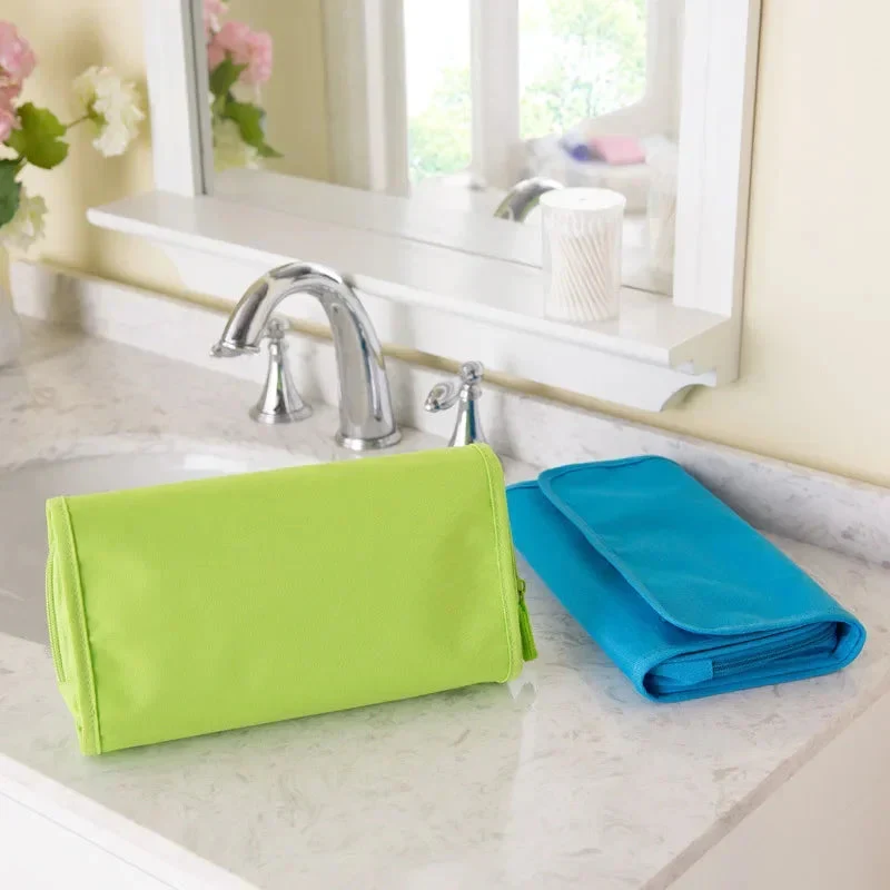 Trousse de Toilette Suspendue Dépliante | Compartiments Multiples Tissu Oxford