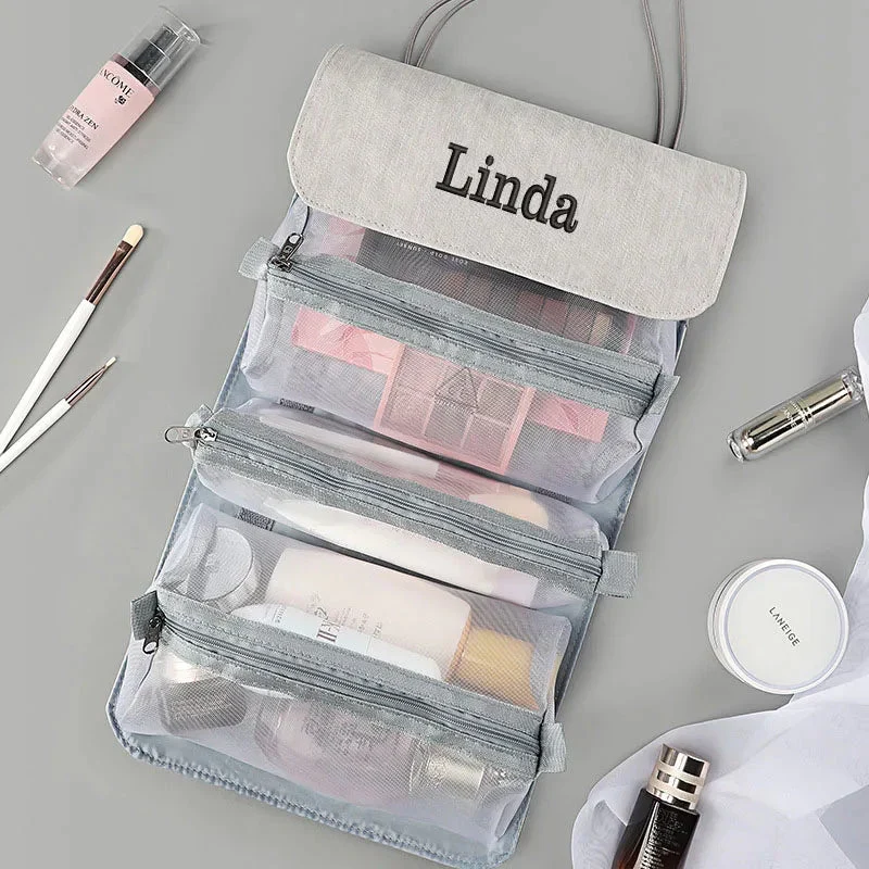 Trousse de Toilette Pliable Femme | Imperméable et Spacieuse