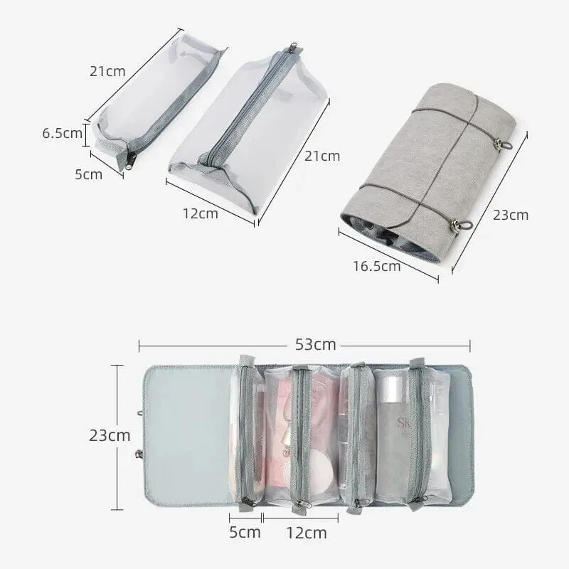 Trousse de Toilette Pliable Femme | Imperméable et Spacieuse