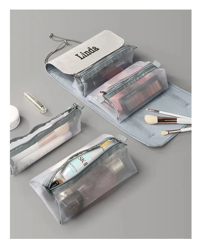 Trousse de Toilette Pliable Femme | Imperméable et Spacieuse