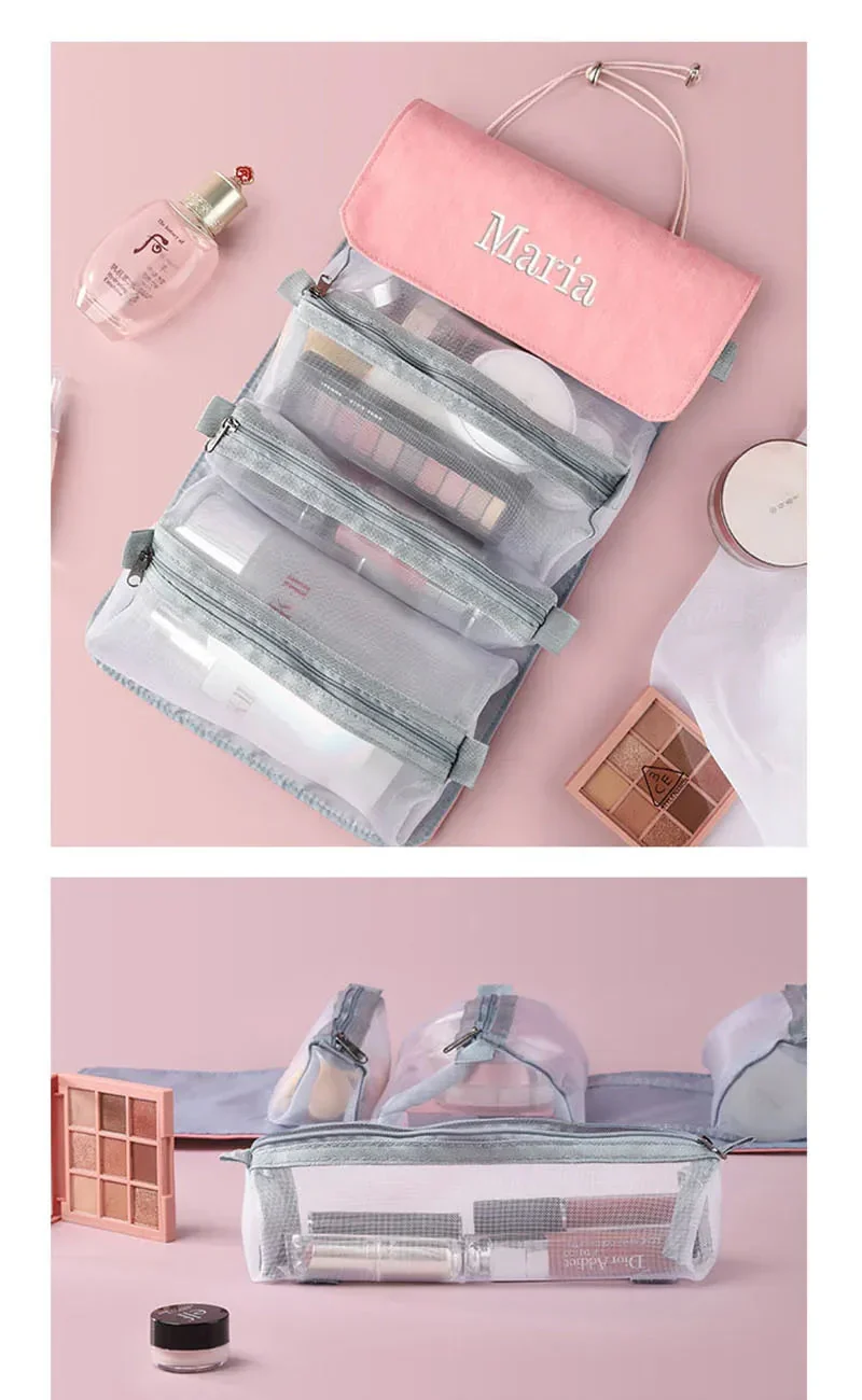 Trousse de Toilette Pliable Femme | Imperméable et Spacieuse