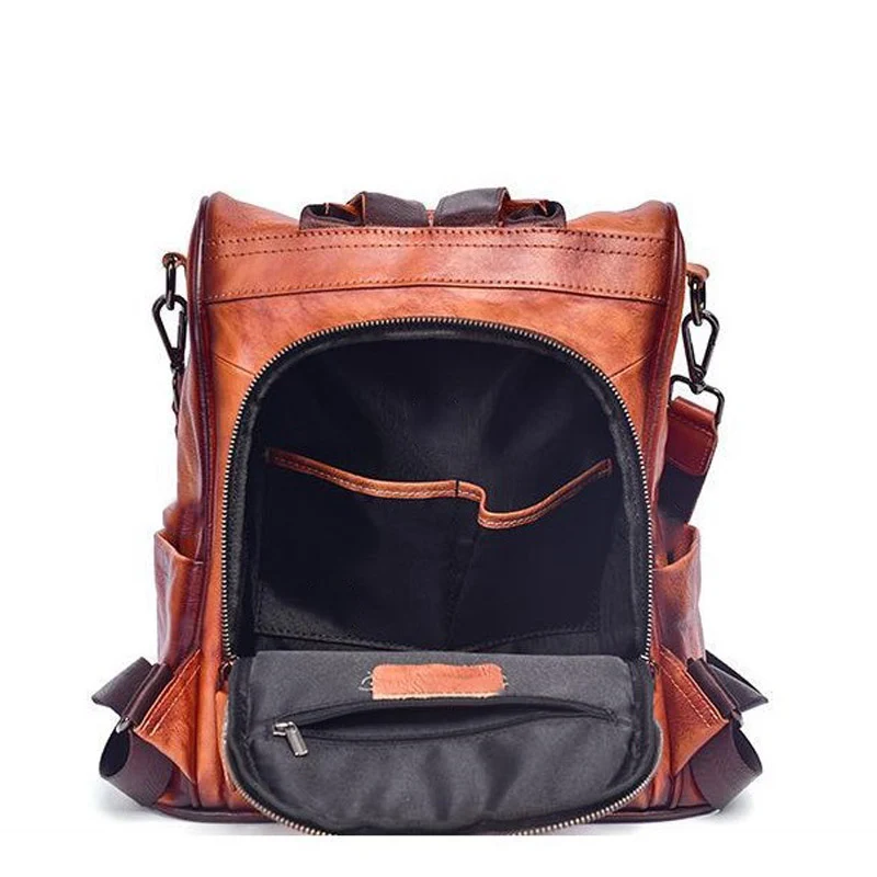 Sonora sac antivol femme cuir vintage