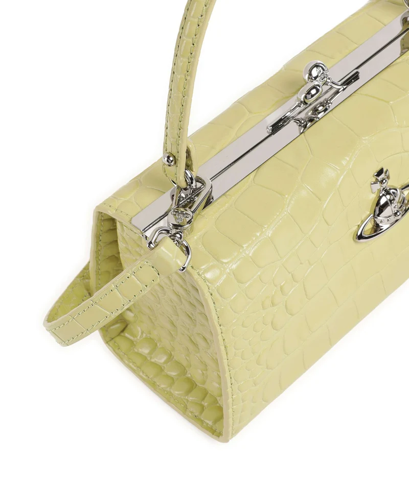 Vivienne Westwood Doll Frame Embossed Croc XL Sac à main lime green