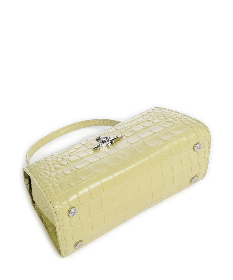 Vivienne Westwood Doll Frame Embossed Croc XL Sac à main lime green