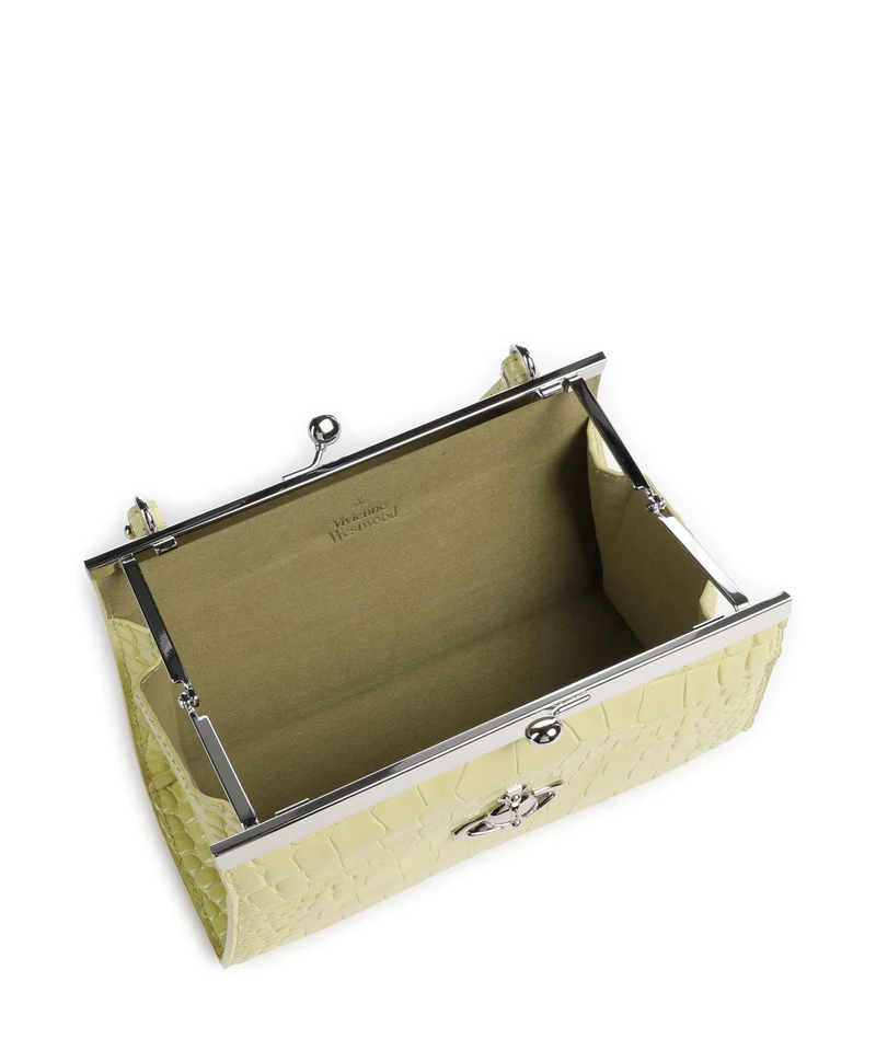 Vivienne Westwood Doll Frame Embossed Croc XL Sac à main lime green