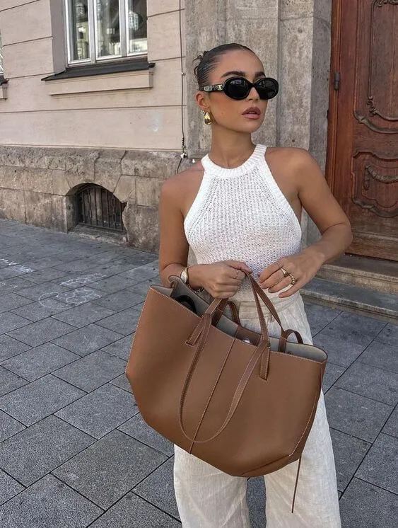 Sac Tote Vintage Femme | Grande Capacité Structurée