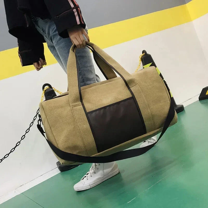 Sac Polochon Toile Vintage | Grande Capacité Polyvalente