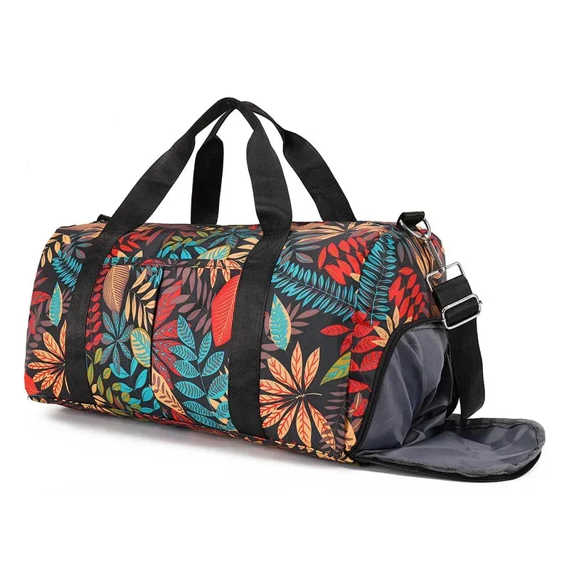 Sac Polochon Femme Fleuri | Grande Capacité Voyage