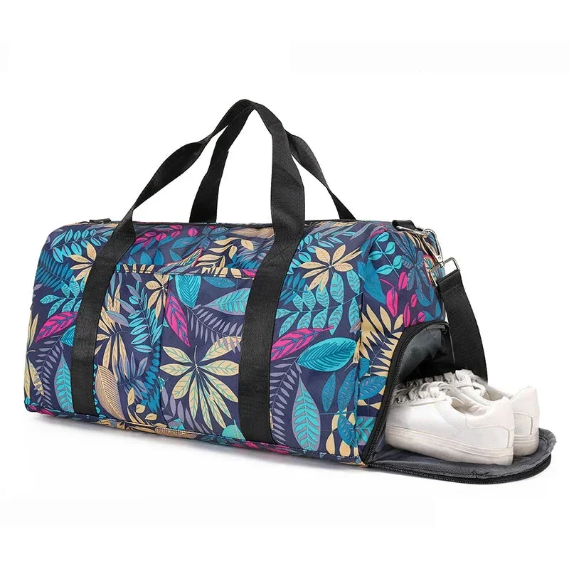 Sac Polochon Femme Fleuri | Grande Capacité Voyage