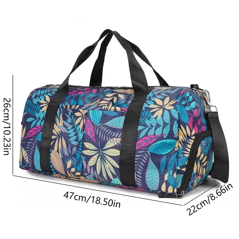 Sac Polochon Femme Fleuri | Grande Capacité Voyage