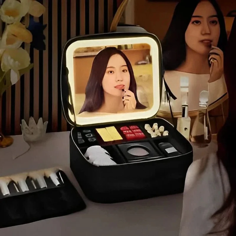 Sac Maquillage Portable Led | Miroir Lumineux Intégré