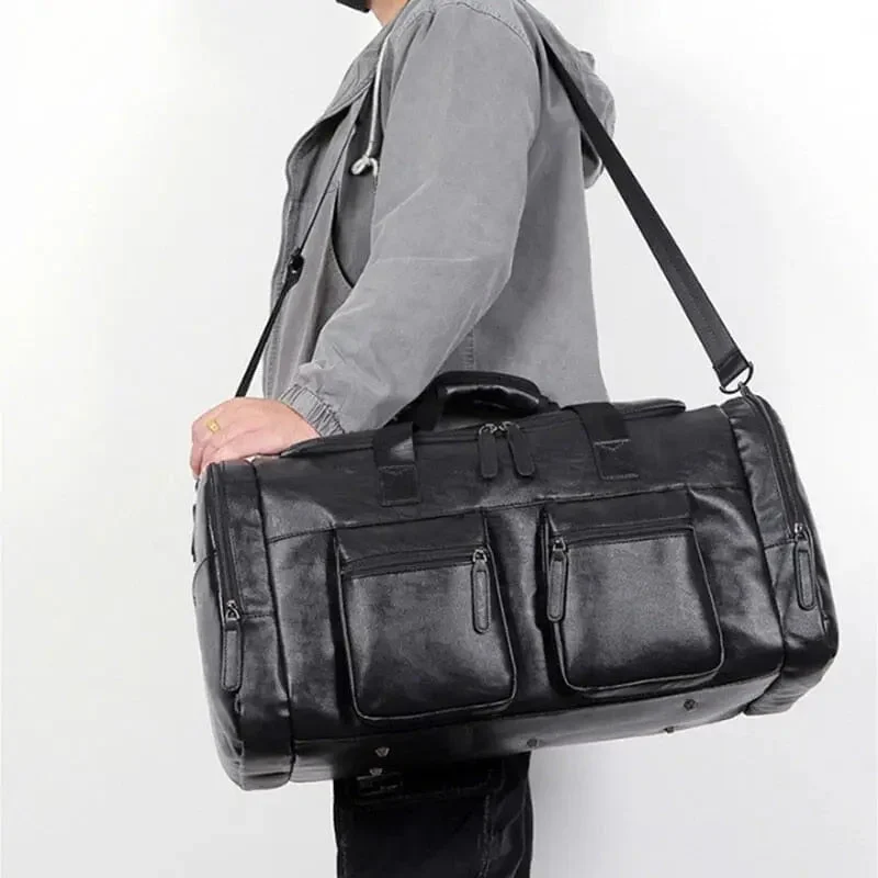 Sac de Voyage Vintage Pu | Grande Poche Résistante