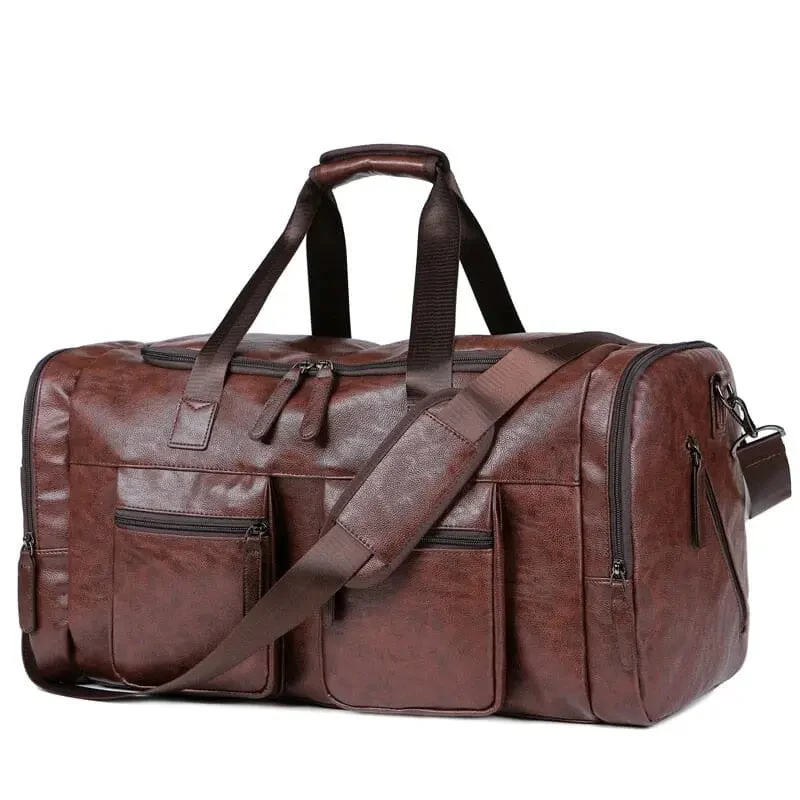 Sac de Voyage Vintage Pu | Grande Poche Résistante