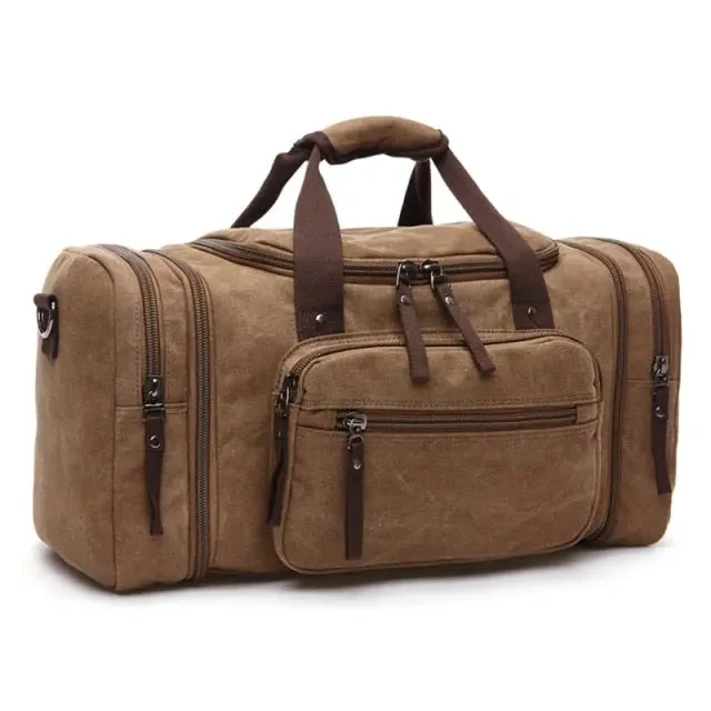 Sac de Voyage Vintage Globetrotter | Toile Oxford Bandoulière Ajustable