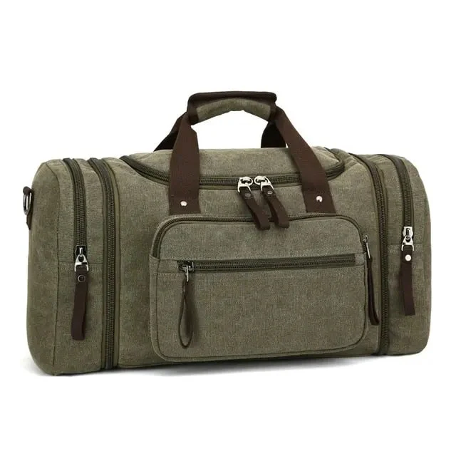 Sac de Voyage Vintage Globetrotter | Toile Oxford Bandoulière Ajustable