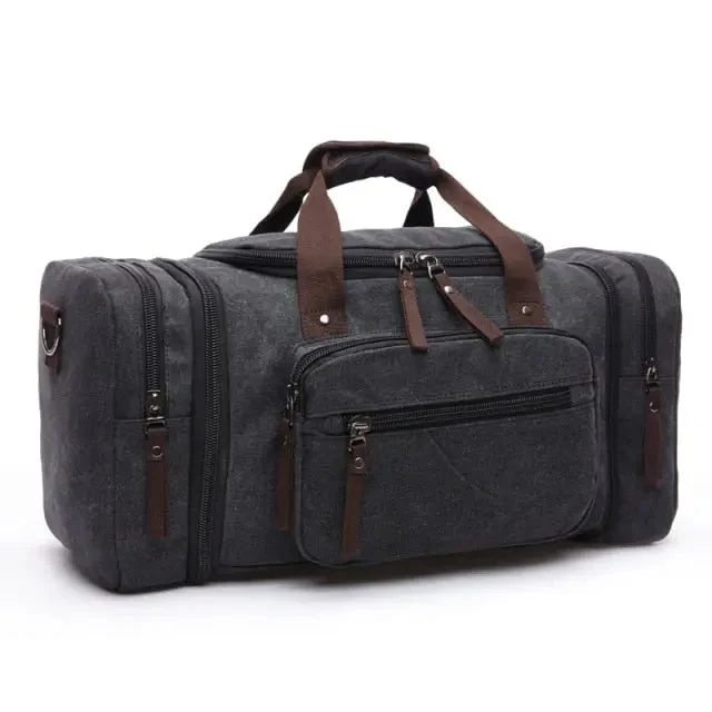 Sac de Voyage Vintage Globetrotter | Toile Oxford Bandoulière Ajustable