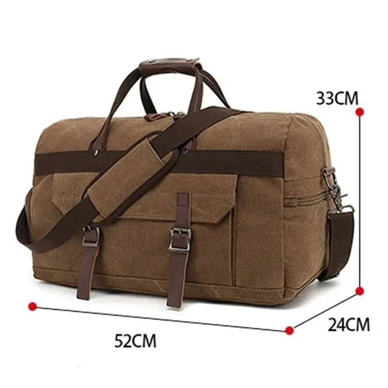 Sac de Voyage Vintage 40l | Toile Canvas Compartiments Pratiques