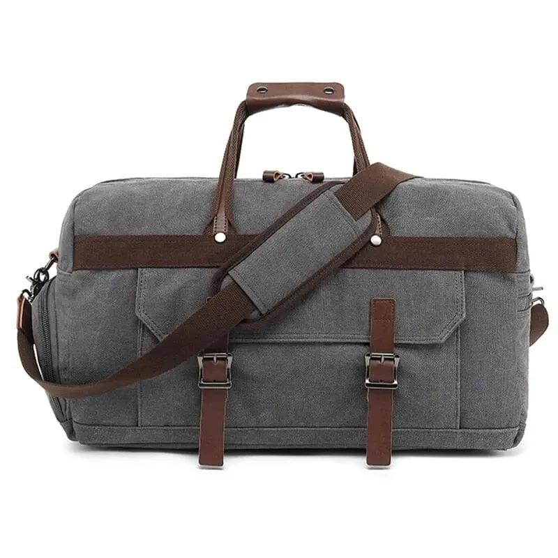 Sac de Voyage Vintage 40l | Toile Canvas Compartiments Pratiques