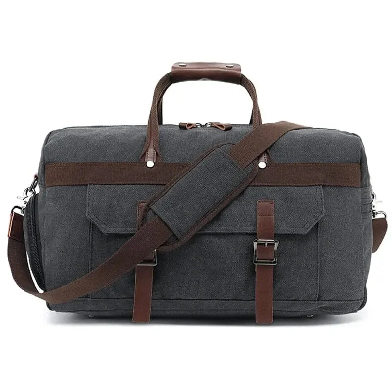 Sac de Voyage Vintage 40l | Toile Canvas Compartiments Pratiques