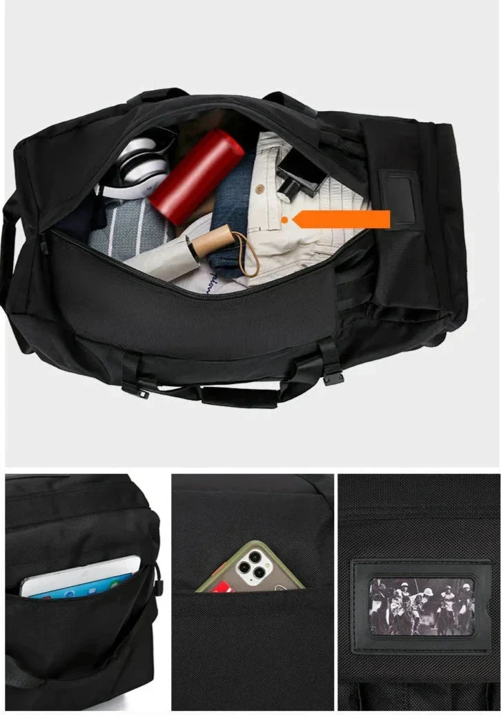 Sac de Voyage Roulettes Convertible | Tissu Résistant Pliable