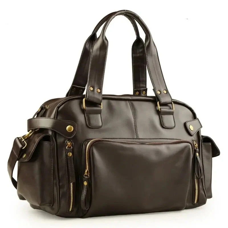 Sac de Voyage Rétro Homme | Pu Spacieux et Chic