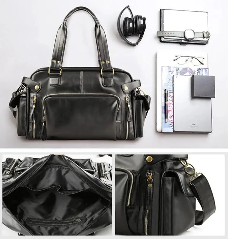 Sac de Voyage Rétro Homme | Pu Spacieux et Chic