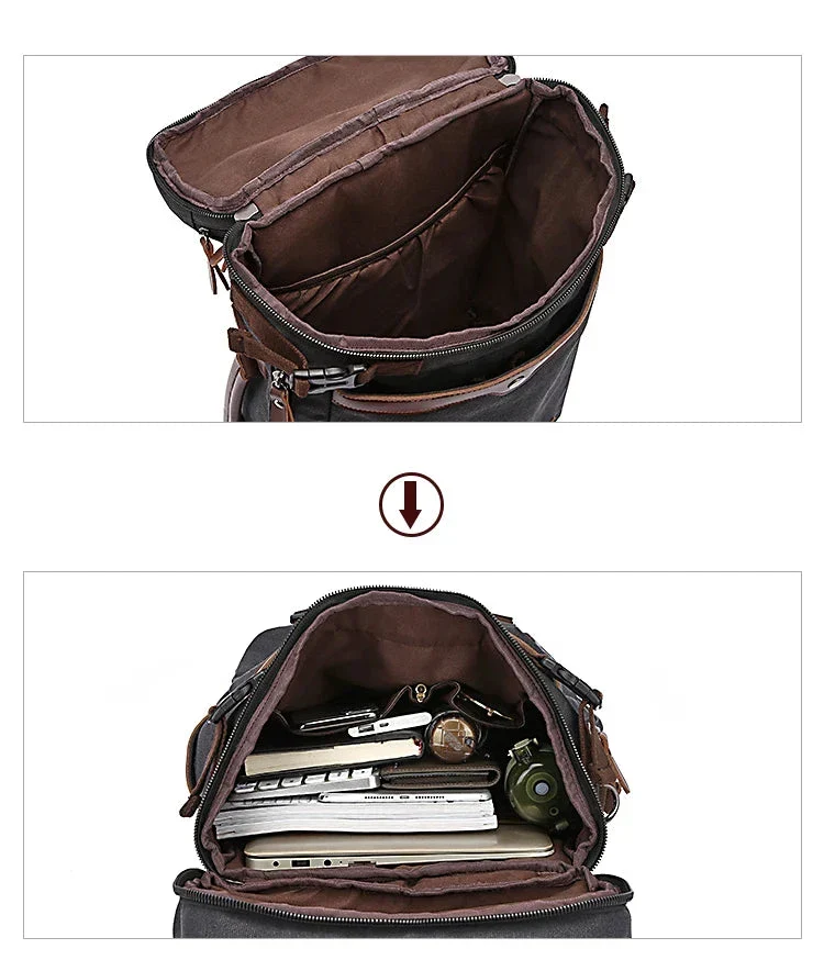 Sac à Dos Voyage Rétro | Toile Résistante Ordinateur