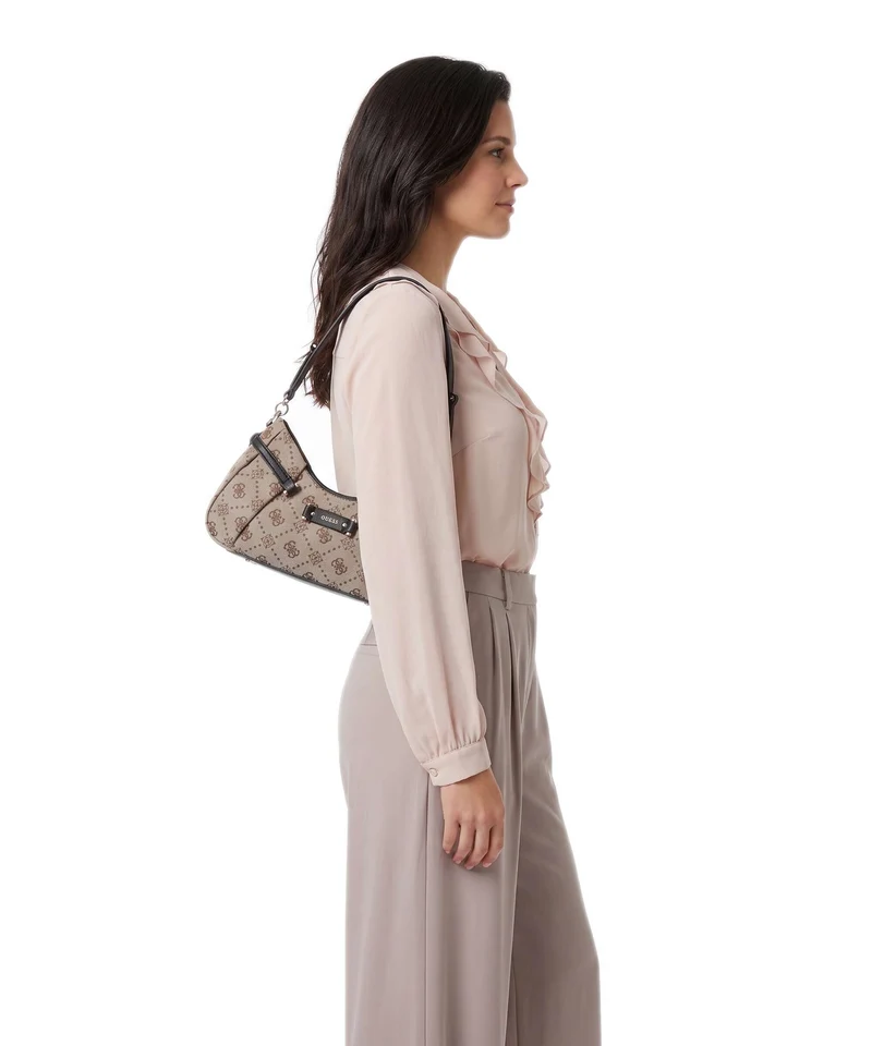 Guess Dorothy Sac porté épaule latte logo/black