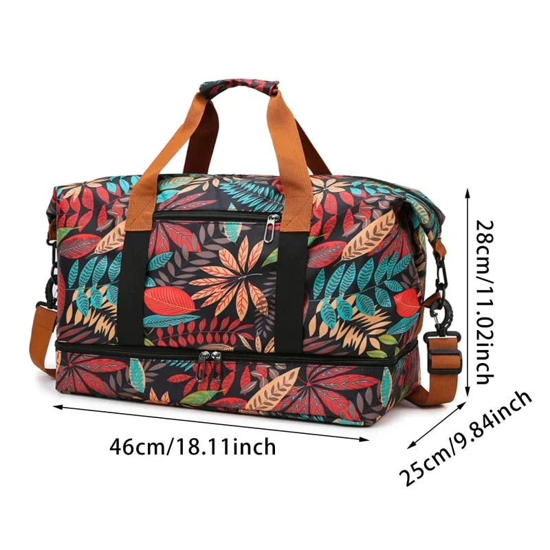 Sac de Voyage Fleuri | Tissu Imperméable et Résistant