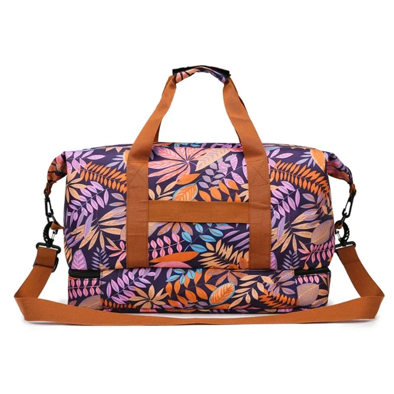 Sac de Voyage Fleuri | Tissu Imperméable et Résistant