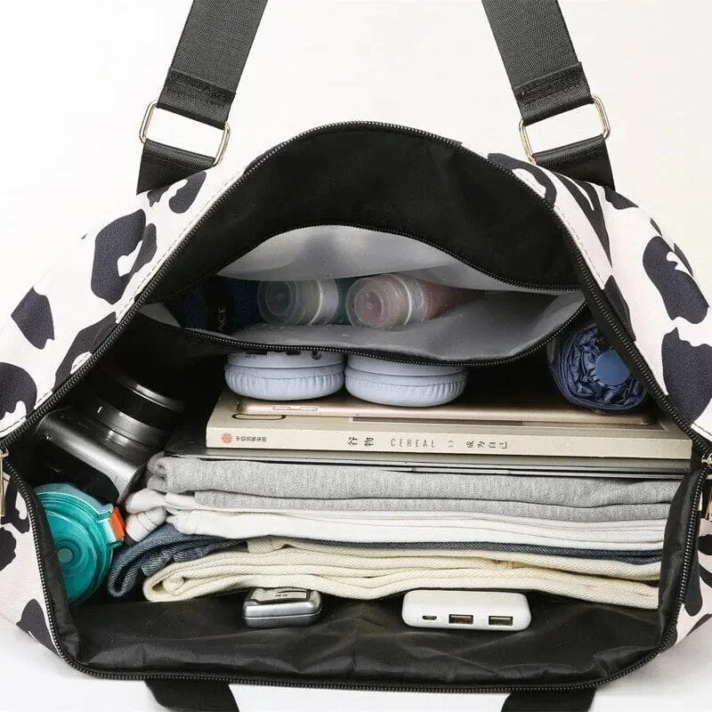 Sac de Voyage Femme Léopard | Poches Multiples Pratiques