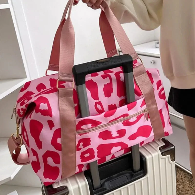 Sac de Voyage Femme Léopard | Poches Multiples Pratiques