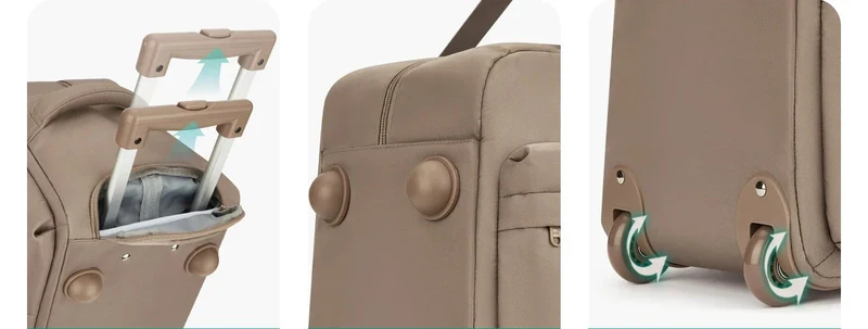 Sac de Voyage Femme à Roulettes | Nylon Robuste et Compartiments Multiples
