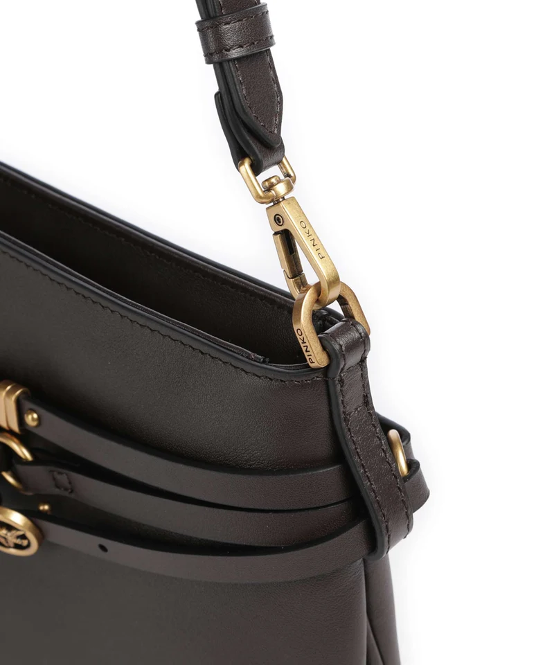 Pinko Belt Classic Sac porté épaule marrone marasca/antique gold