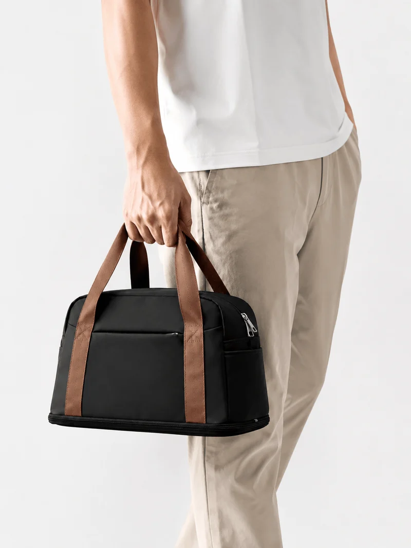 Sac polochon unisexe en nylon, bagage cabine avec poignées doubles