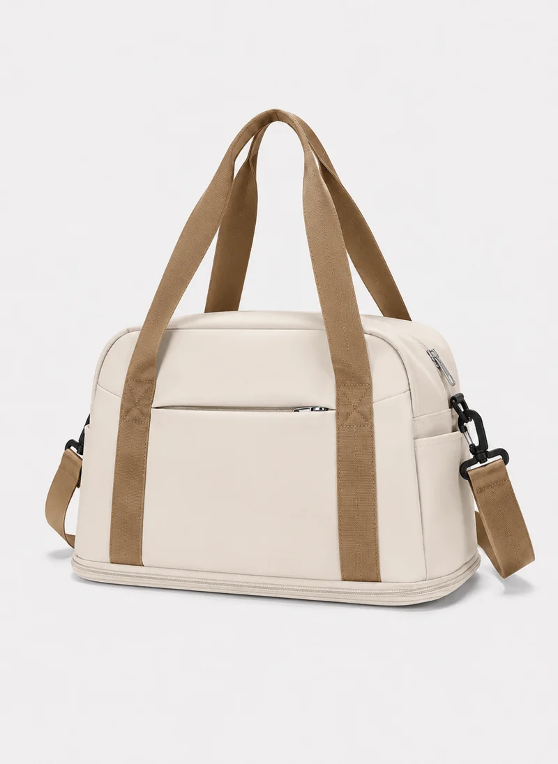 Sac polochon unisexe en nylon, bagage cabine avec poignées doubles