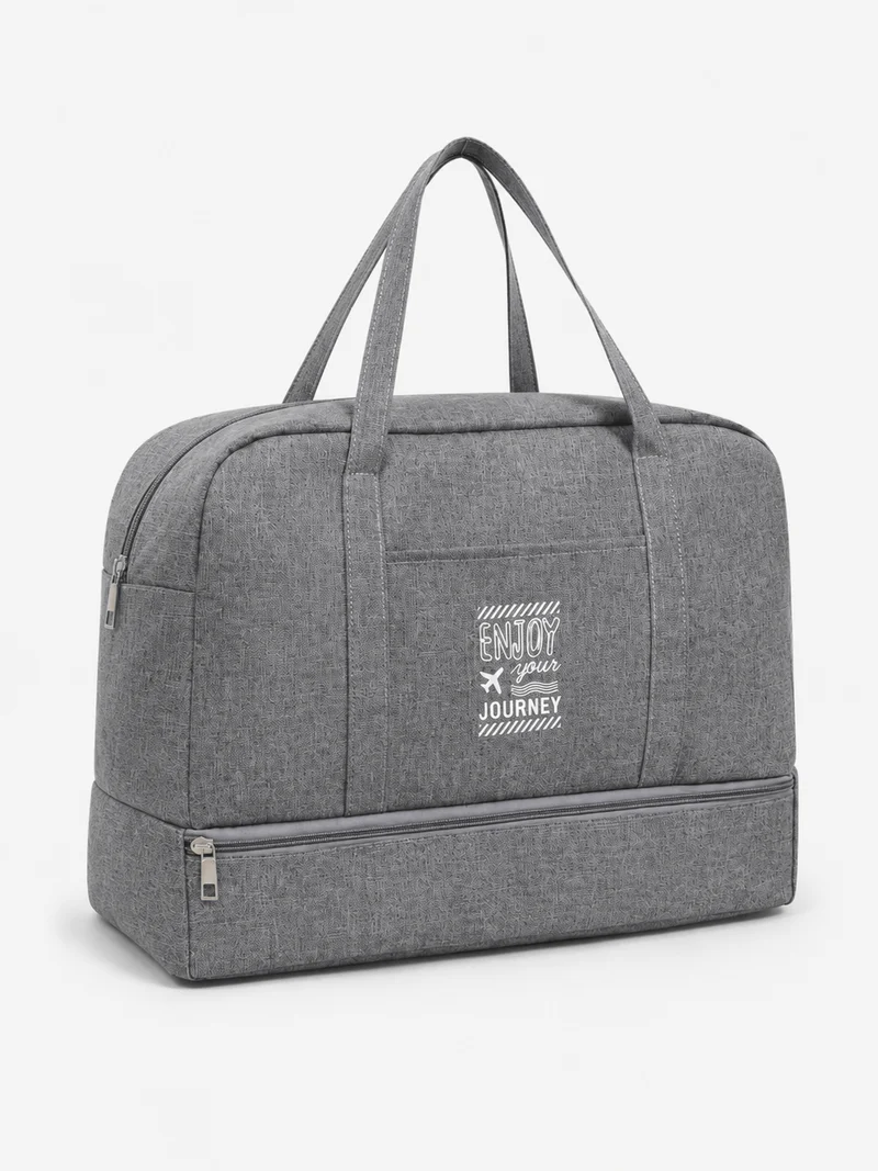 Sac de voyage femme gris en Oxford à compartiment humide et sec