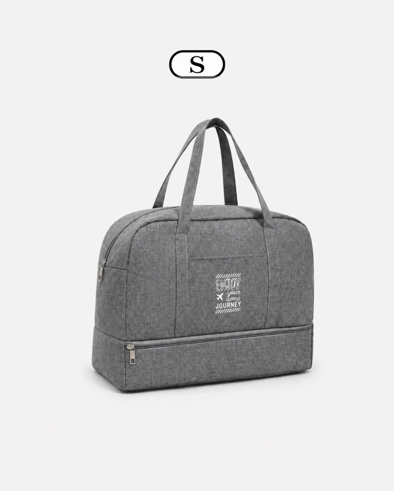 Sac de voyage femme gris en Oxford à compartiment humide et sec
