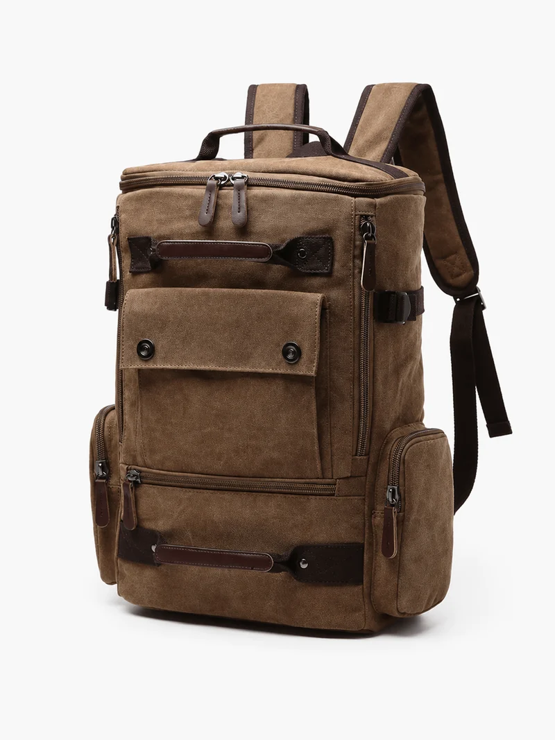 Sac À Dos Pour Homme En Toile Marron