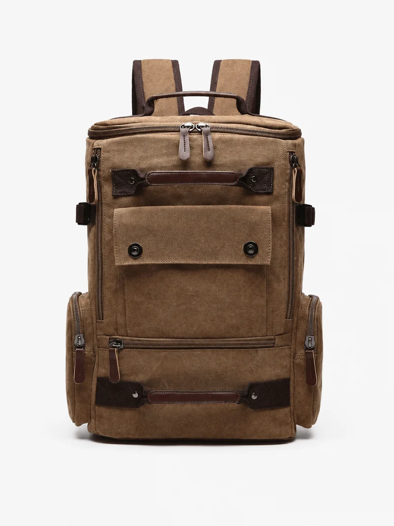 Sac À Dos Pour Homme En Toile Marron