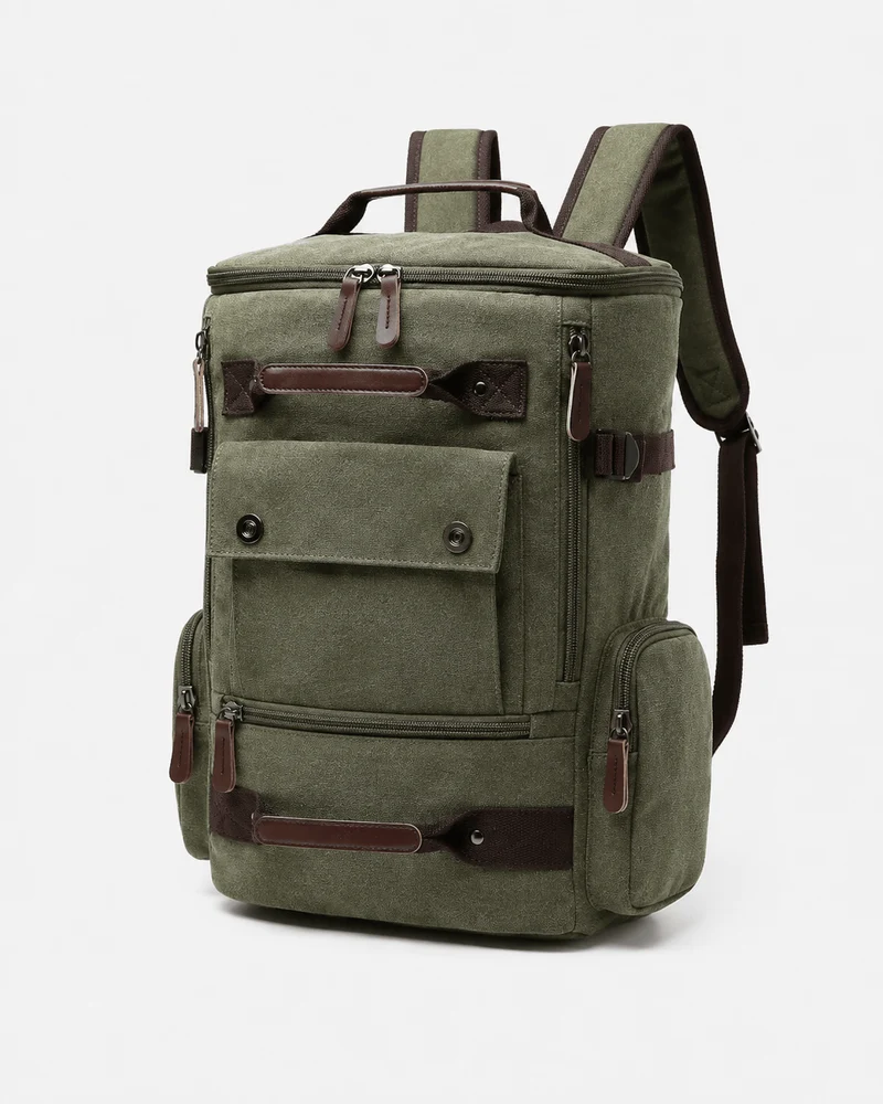 Sac À Dos Pour Homme En Toile Marron