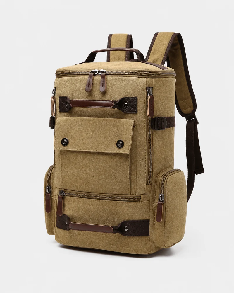 Sac À Dos Pour Homme En Toile Marron