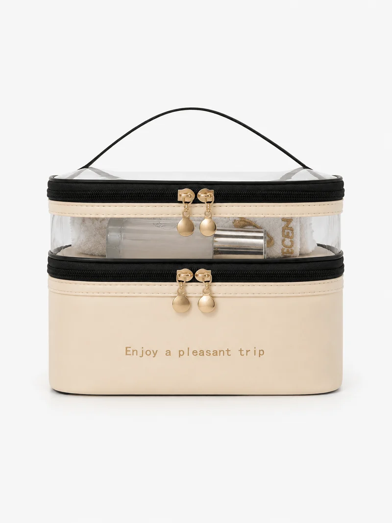 Trousse De Toilette Double Compartiment Transparent