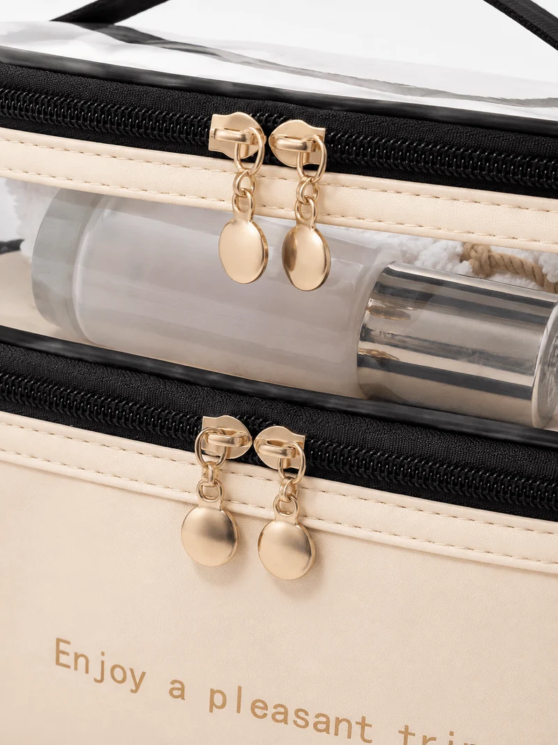 Trousse De Toilette Double Compartiment Transparent