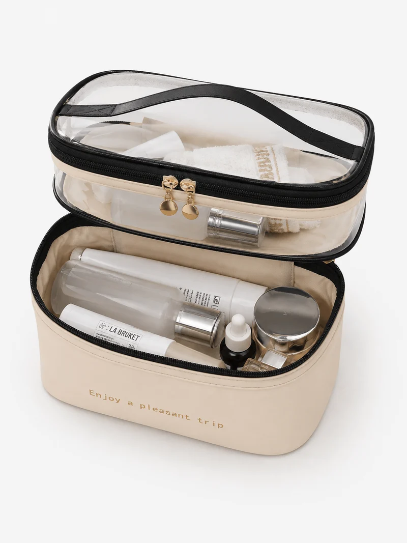Trousse De Toilette Double Compartiment Transparent