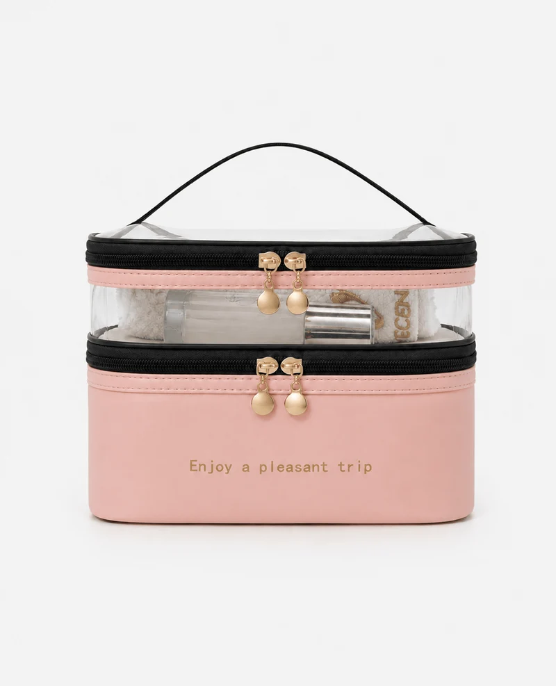 Trousse De Toilette Double Compartiment Transparent